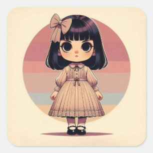 Carré Sticker “Léonie - La Petite Muse Rétro