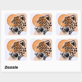 Carré Sticker Leopard - Sticker esthétique Big Cat