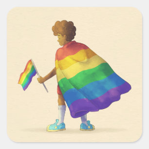 Carré Sticker LGBT Rainbow Boy