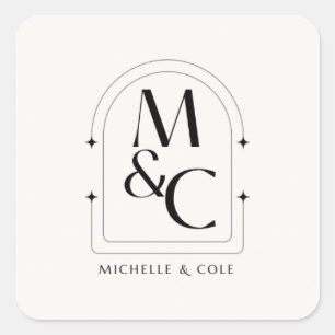 Carré Sticker Logo Mariage moderne