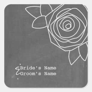 Carré Sticker Mariage Rose inspiré du tableau de bord