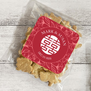 Carré Sticker Mariage traditionnel chinois élégant