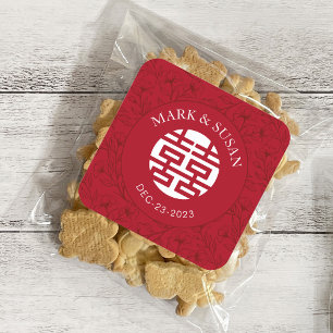 Carré Sticker Mariage traditionnel chinois élégant