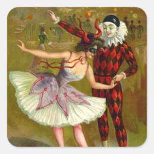 Carré Sticker Masquerade Costume Party Harlequin Masques