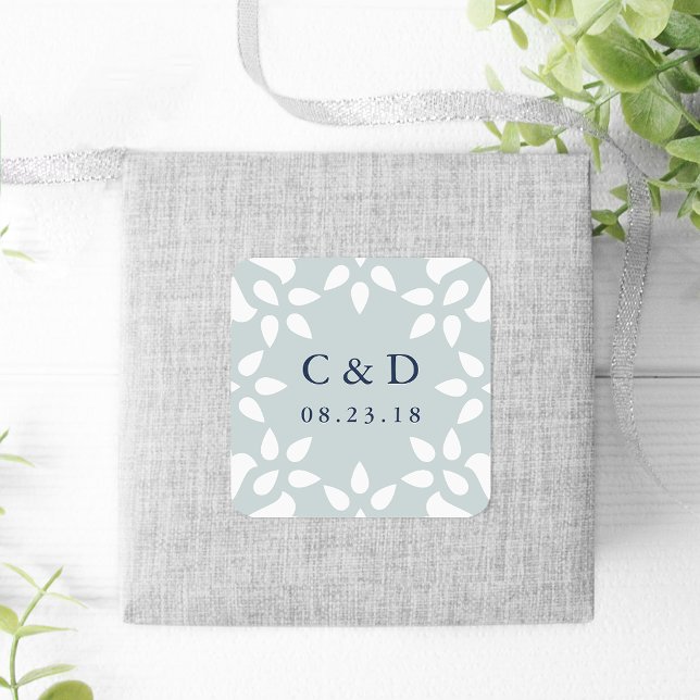 Carré Sticker Monogramme Mariage Arabesque | Mist (Créateur téléchargé)