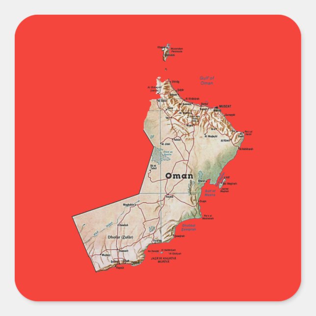 Carré Sticker Oman Map (Devant)