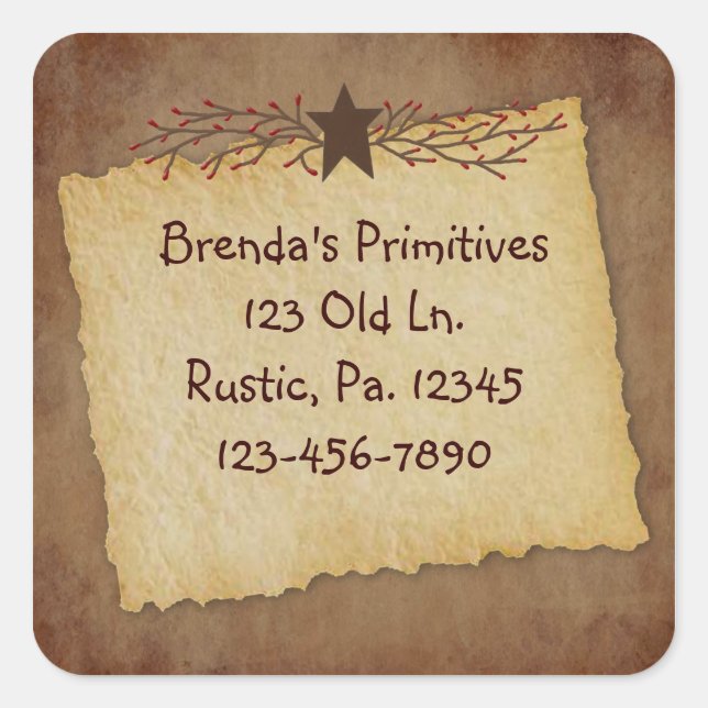 Carré Sticker papier primitif (Devant)