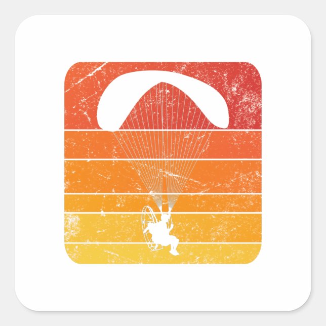 Carré Sticker Paramotor Sticker Sticker Hang Gliding (Devant)