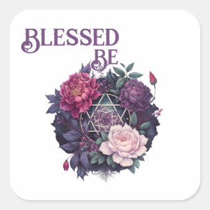 Carré Sticker Pentacle Wiccan Lavender Pyrenees