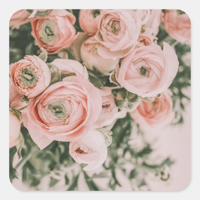 CARRÉ STICKER : PÉONIES (Devant)