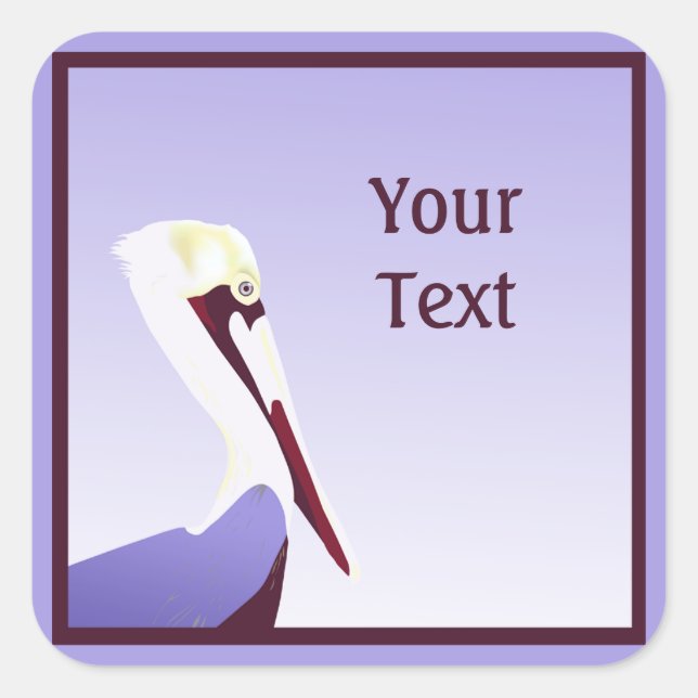 Carré Sticker personnalisé pélican (Devant)