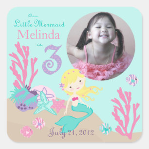 Carré Sticker photo Little Mermaid Blonde 3