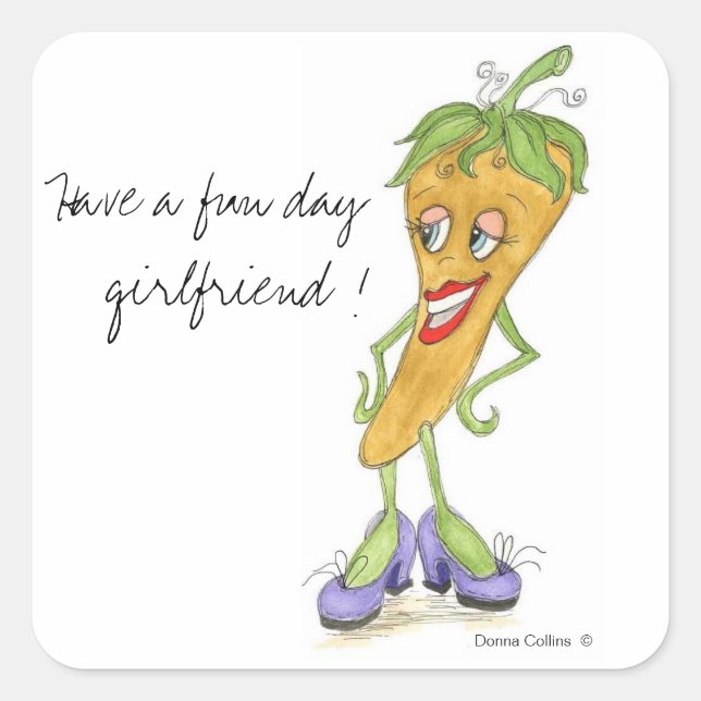 Carré sticker poivron jaune (Devant)