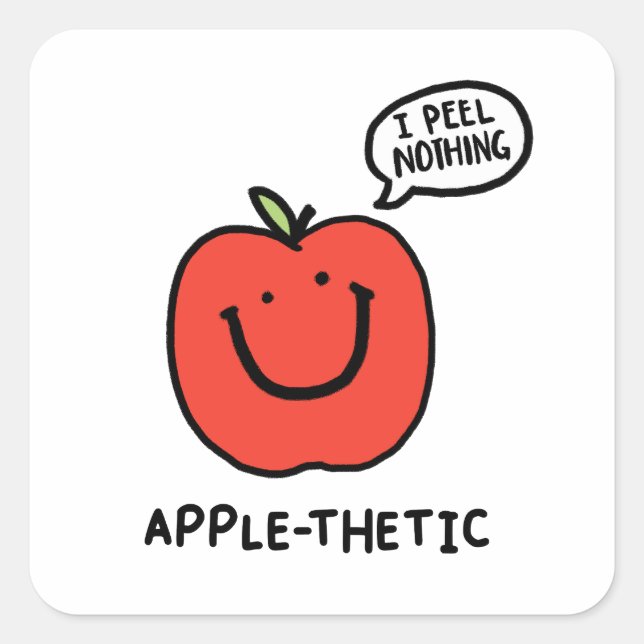 Carré Sticker Pomme-thétique Fruit Pomme (Devant)