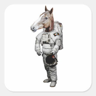 Carré Sticker pour astronaute Pferd