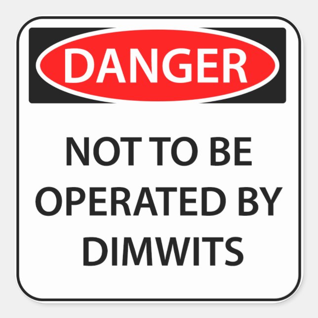 Carré Sticker pour danger comique (Devant)