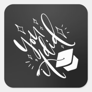 Carré Sticker pour diplômes. Idée de décoration cadea