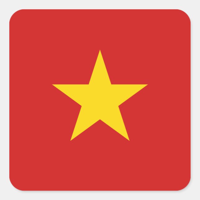 Carré Sticker pour drapeau du Vietnam (Devant)
