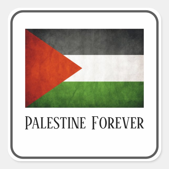 Carré Sticker pour drapeau palestinien (Devant)