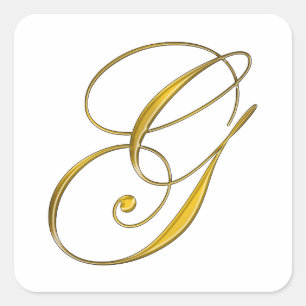 Carré Sticker pour enveloppe de monogramme G or