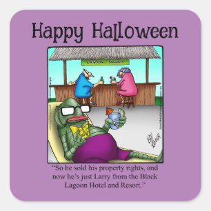 Carré Sticker pour Humour Halloween drôle