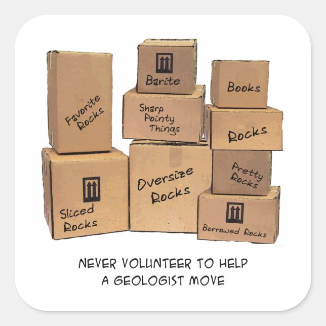Carré Sticker pour Humour mobile géologue (Devant)