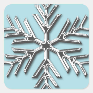 Carré Sticker pour l'enveloppe de Noël Silver Snowflake