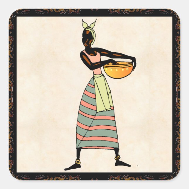 Carré Sticker pour les femmes africaines (Devant)