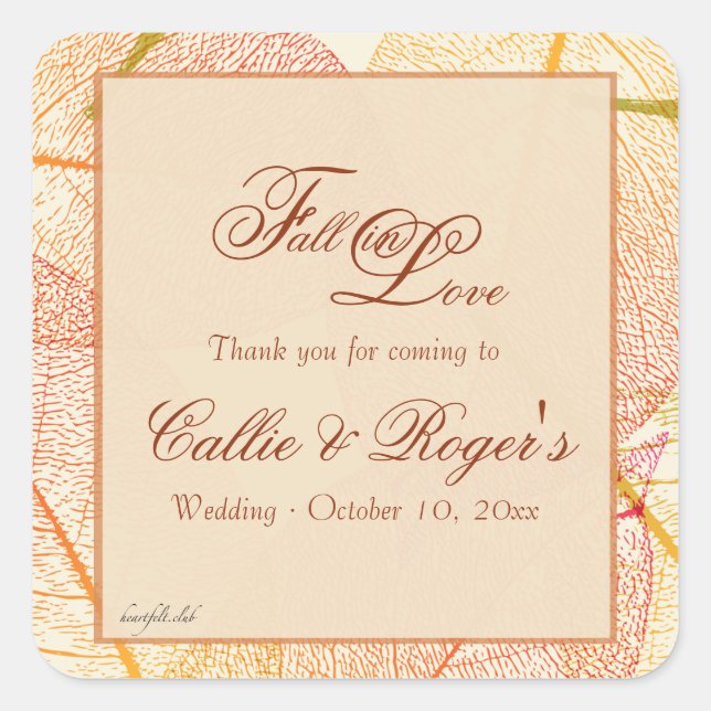 Carré Sticker pour les feuilles automnales (Devant)