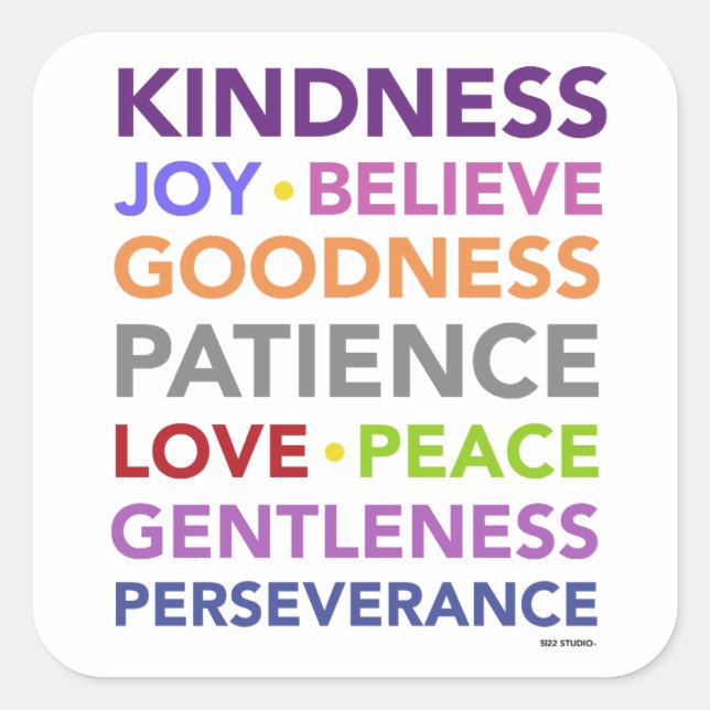 Carré Sticker pour les fruits de l'Esprit (Devant)