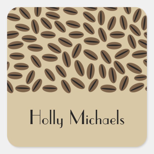 Carré Sticker pour les haricots de café (Devant)