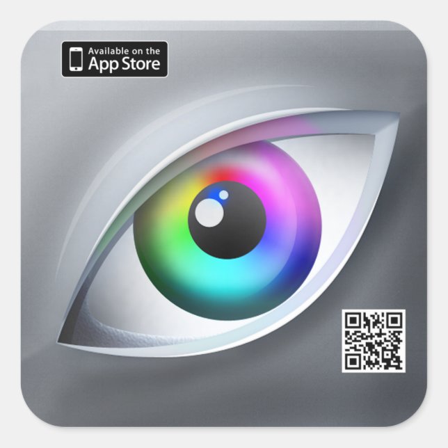 Carré Sticker pour l'icône de l'application couleur (Devant)