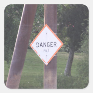 Carré Sticker pour panneau de danger
