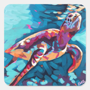 Carré Sticker pour tortue de mer