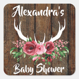 Carré Sticker préféré du Baby shower de cerf