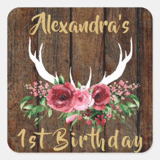 Carré Sticker préféré pour l'anniversaire Oh Deer