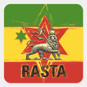 Carré Sticker Rasta Irie Lion de Judah
