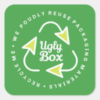 Sticker Recyclé emballage boîte moche vert & chaux