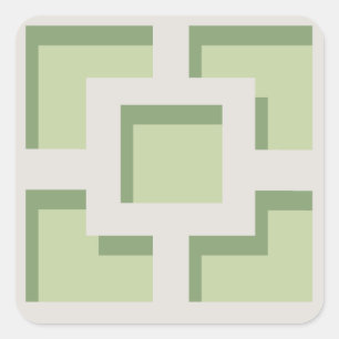 Carré Sticker Retro Green Trellis