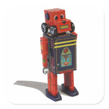 STICKER ROBOT ROUGE