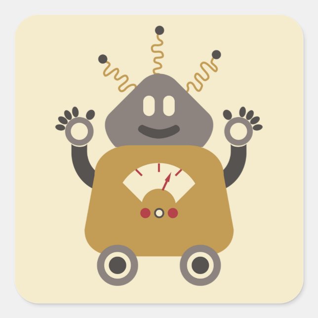 Carré Sticker robotique idiot (Devant)