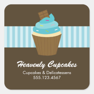 Carré Sticker rond Cupcake
