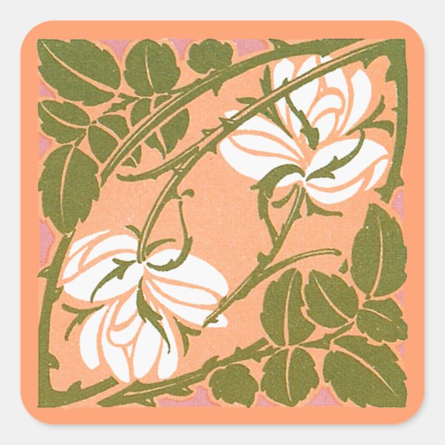 Carré Sticker Rose Courbe (Devant)