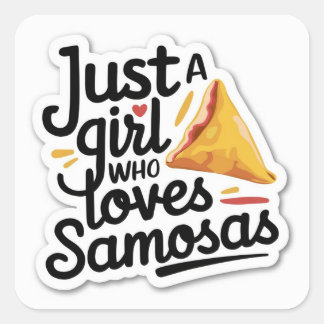 Carré Sticker Samosa Lover : Juste une fille qui aime Sa