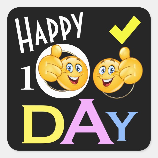 Carré Sticker scolaire du 100e jour (Devant)