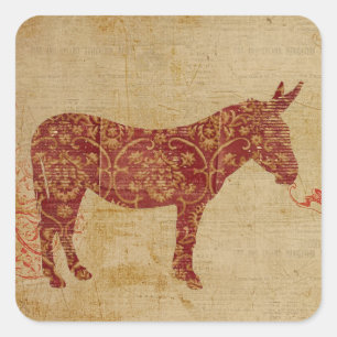 Carré Sticker silhouette Donkey