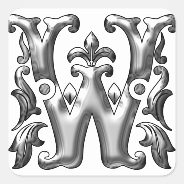 Carré Sticker Silver Initial W (Devant)