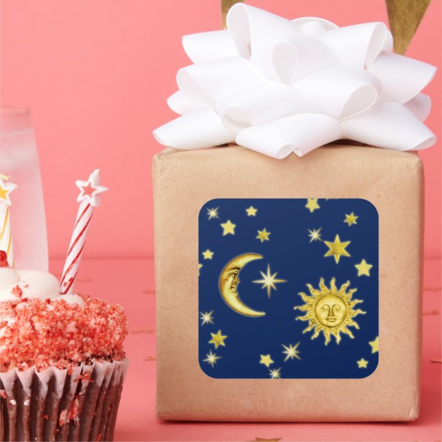 Carré Sticker Sun, Moon & Stars (Fête)