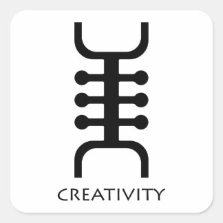 Carré Sticker Symbole Adinkra ( Osidan )