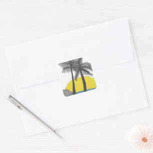 Carré Sticker Tropical Palm Tree